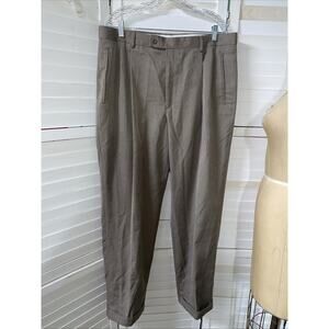 Braggi by Louis Raphael Men’s Pants 38x32 Pleated Cuffed Dress Slacks Khaki